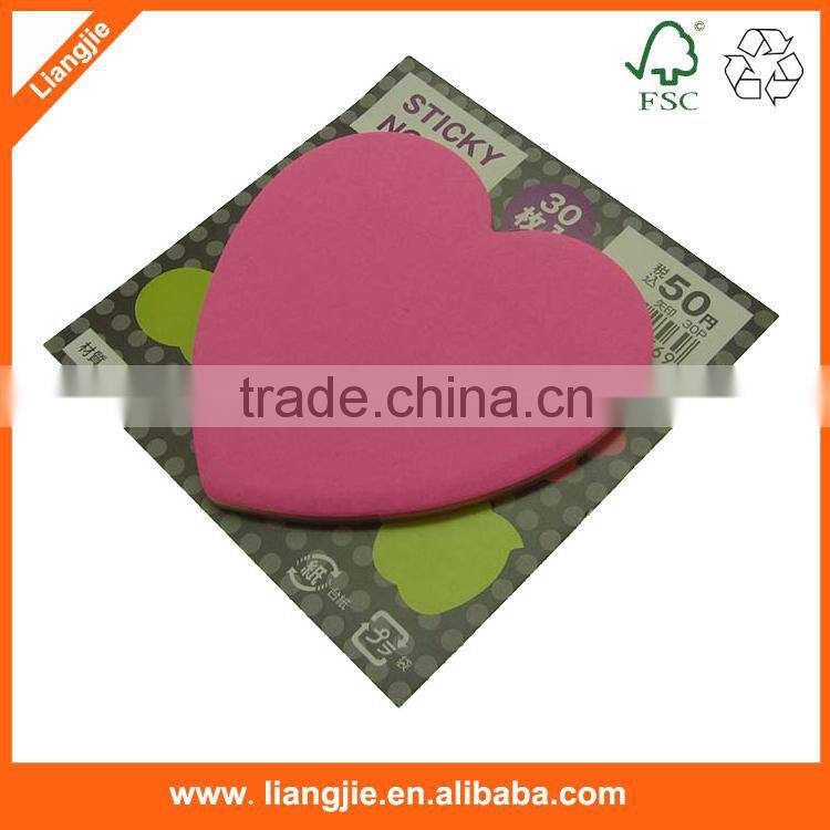 Die-Cut neon Heart shaped sticky notes pad for promotional gifts