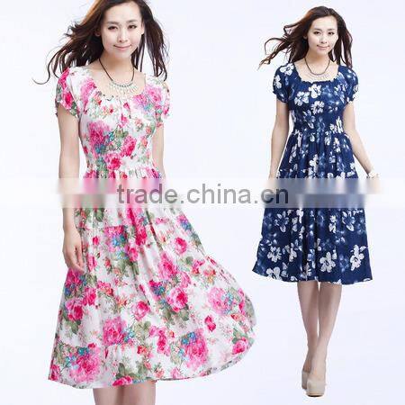 beautiful dress fabric 100% printed spun rayon fabric for women dress