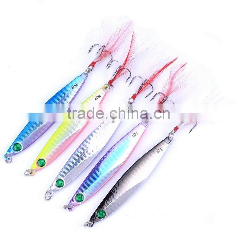 40g 8.7cm Laser Jigs Sea Fishing Lures Metal Bait Iron Lead Fishing Tackle