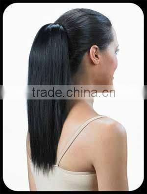 Wholesale Top Quality 100% Virgin Indian Remy Weft Hair Extension Ponytail