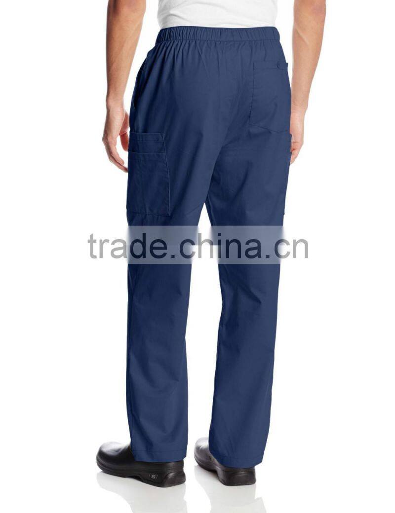 OEM cotton polyester plain machine wash elastic waist zipper fly mens heavy-duty cargo pocket work pants