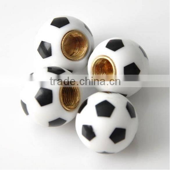 New arrival design mini football custom tire valve caps car valve cap