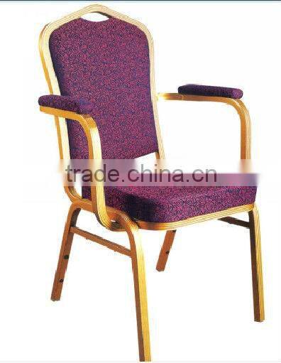 hotel choose strong gold frame handle chairs for banquet