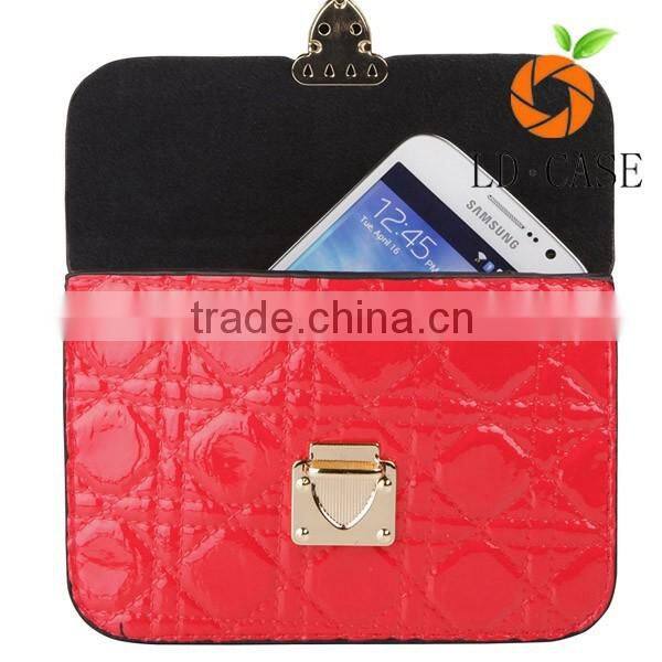 Cheap wholesale fashion high quality leather phone bag purse for Samsung brand