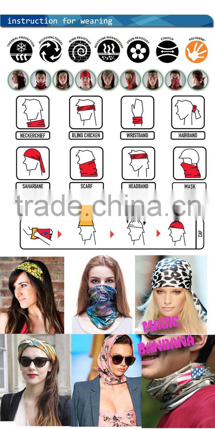 Factory OEM custom logo made tubula seamless fishing bandana