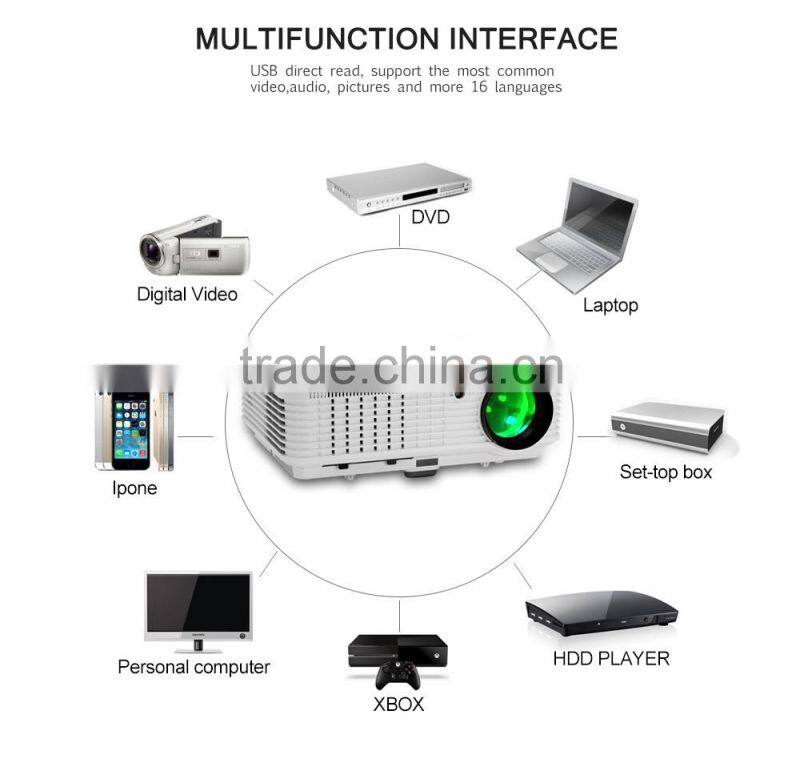 Promotion home theater mobile led 4500 Lumens projector with USB HDMI port