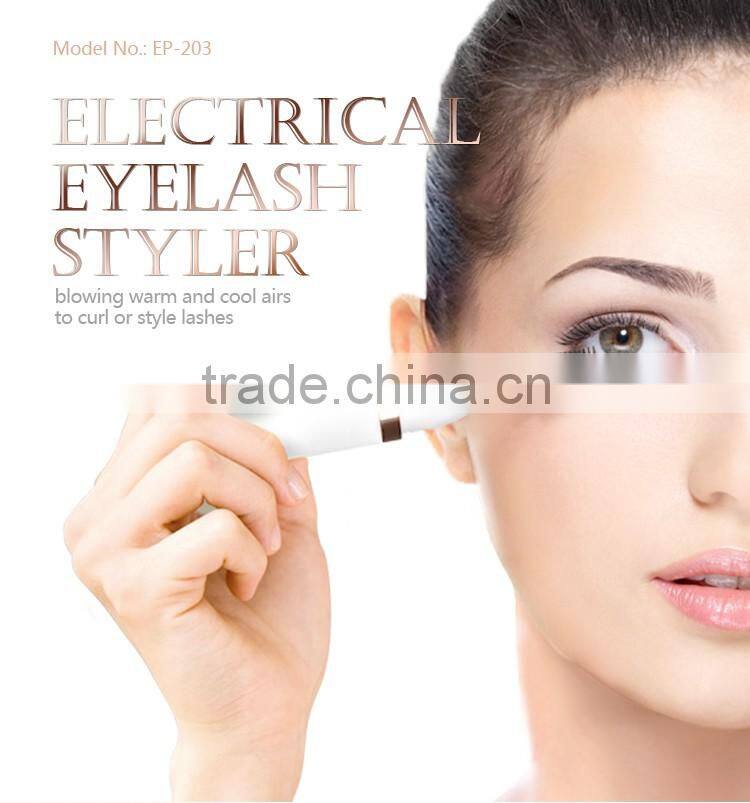 2017 latest patented electrical eyelash curler and styler blowing warm and cool airs
