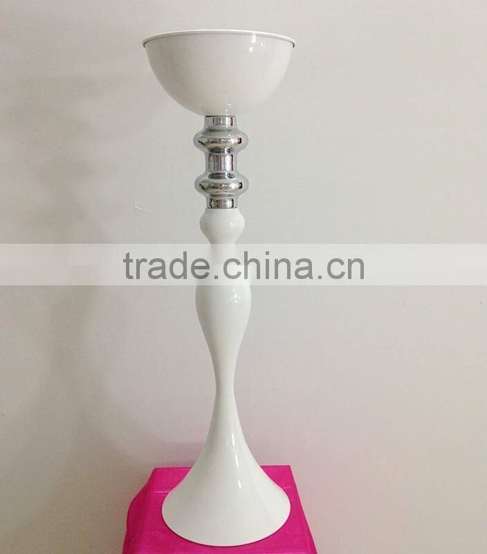LDJ549 86cm table center flower stand white metal vase wholesale