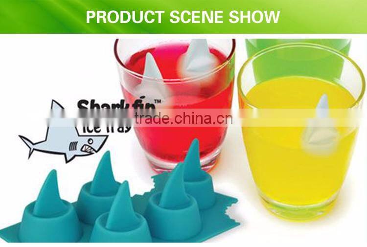 Bar Party Jelly Chocolate Silicone Shark Fin Ice Cube Maker Tray