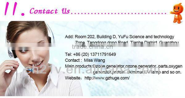 2015 factory price high quality ozone tube spare parts water purifier ionizer machine