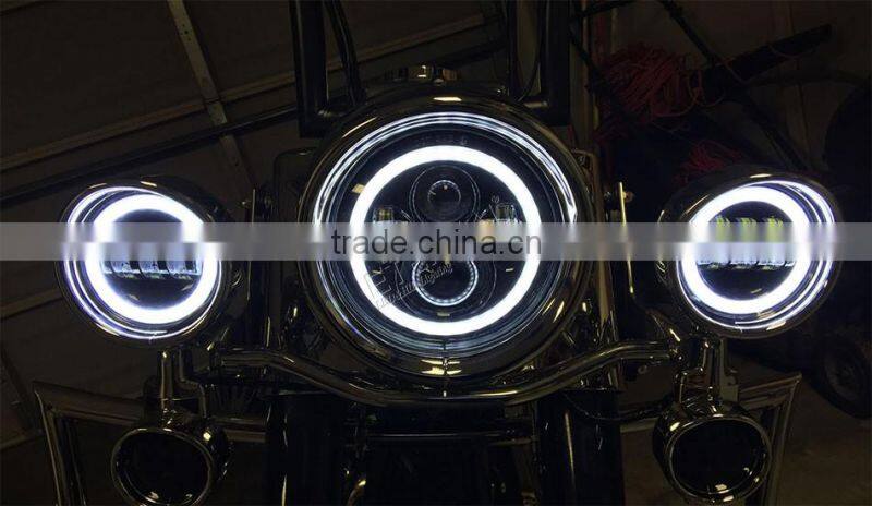 4.5" 30W universal Harley Motorcycle auxiliary LED fog light chrome black base spot driving lamp