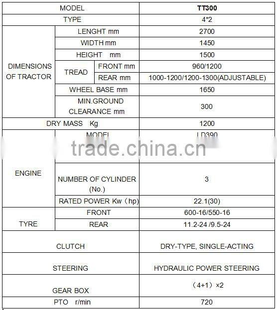 agricultural farm tractors 30hp 2wd farm tractor