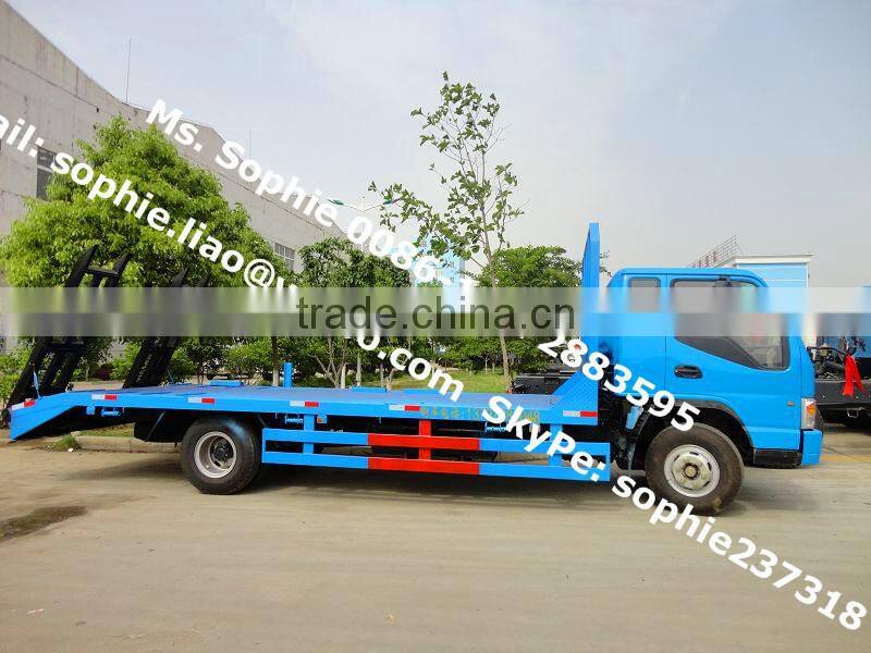 4*2 Dongfeng Jingka 7ton Small Flat Bed Truck,excavator carrying truck