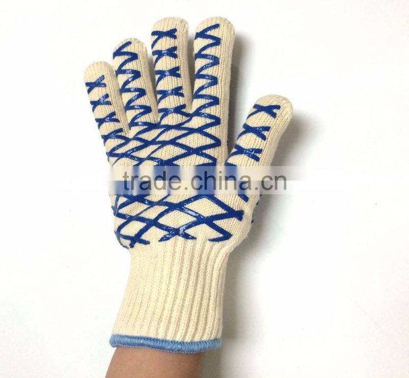 PVC dotted cotton knitted gloves / cotton work gloves with rubber grip dots