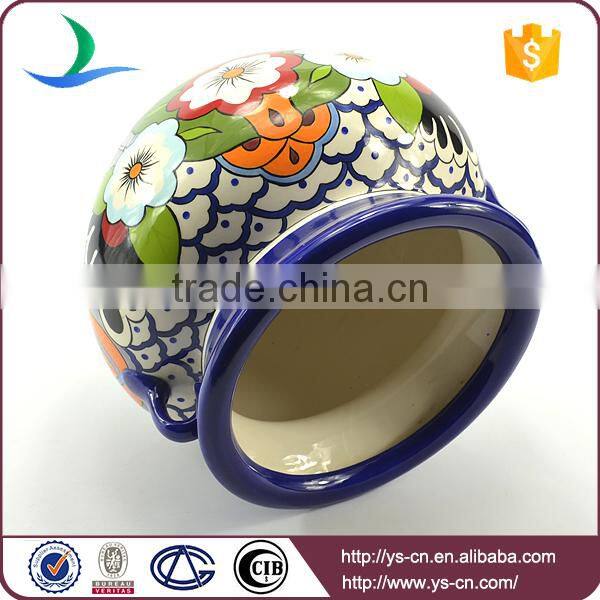 YSfp0002 Morden vintage handmade ceramic flower pot with earhandle