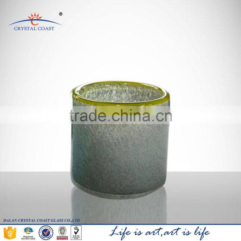 cheap wholesale color glass jars decorative glass candle holder for candle making