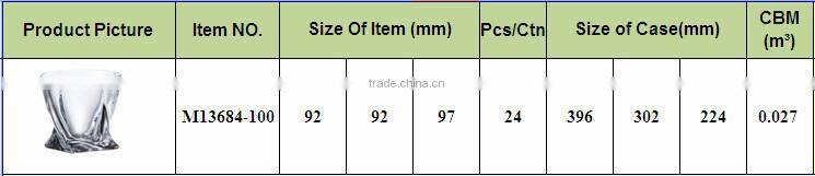 bulk hot sale golden printing twisted shape whiskey drinking glass tumbler