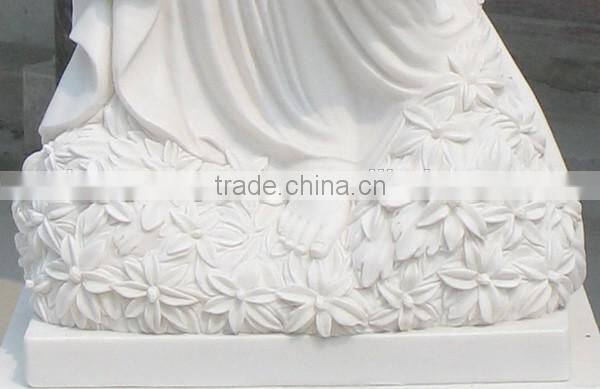 Hand Carved White Marble Angel Headstone Design