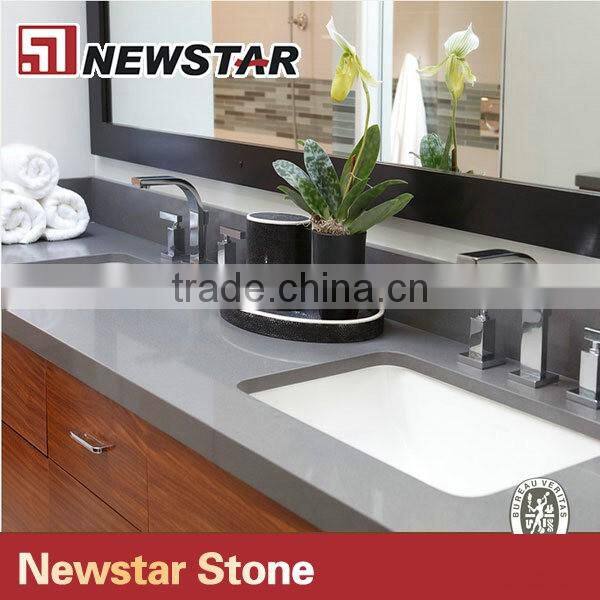 Newstar double sink bathroom vanity top,quartz surface