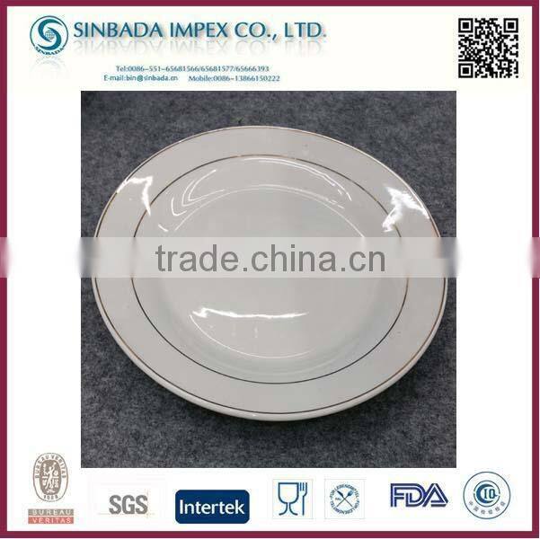 Wholesale Ceramic Tapas Plates With Double Gold Rim