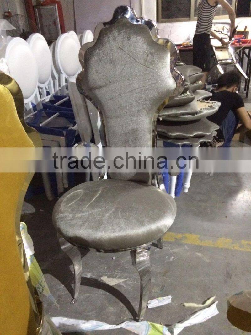 gold stainless steel stackable chair