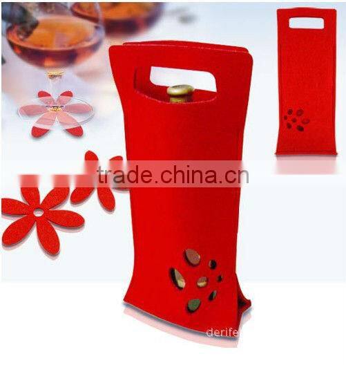 #14052611 customized stylish felt wine bag