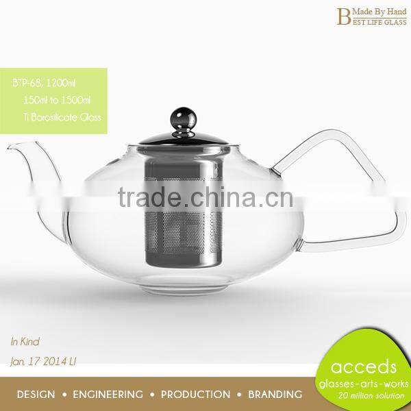 Handcrafted Glass Odd-Shaped High Quality Innovations Artistic Tea Pot