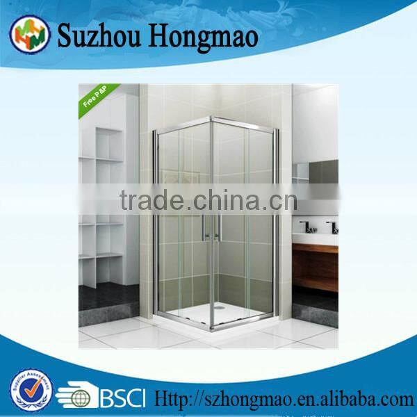 Bathroom 2 sided shower enclosure with tray