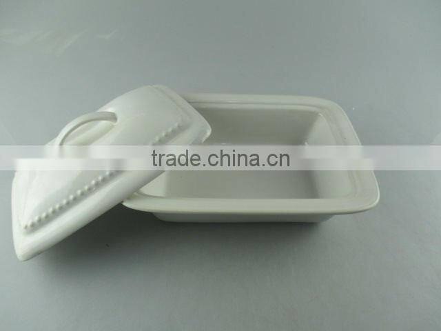 Stocklot white ceramic cookware ,soup tureen with lid