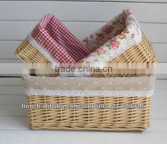 new style easy baskets small wicker box cosmetic boxes wit fabric lining