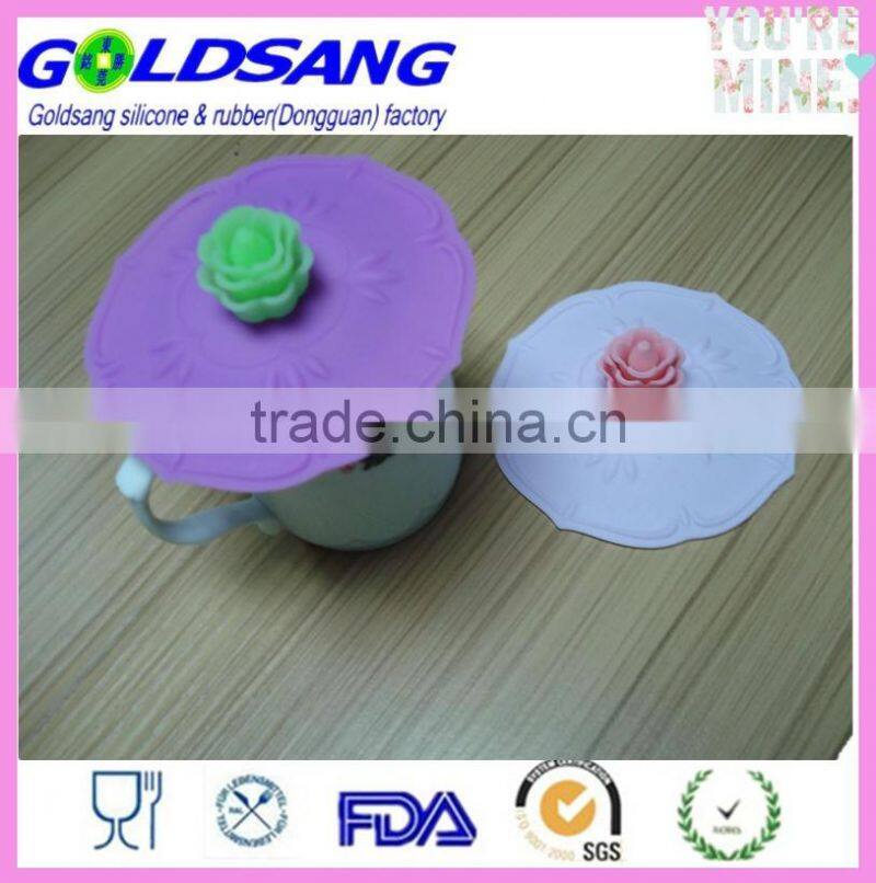 Silicone Home&Office Decor Made Food Grade Lovely leaf shape Cup Cover Lid