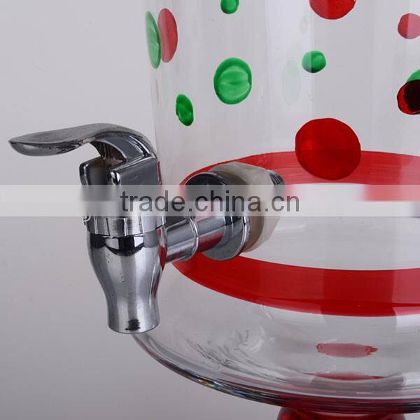 Christmas gift glass cold beverage dispenser with tap