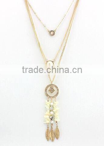 Wholesale fashion colorful gemstone artificial gem stone chain necklace