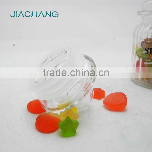 chinese style recycled glass tea sugar coffee jar with brand and lid