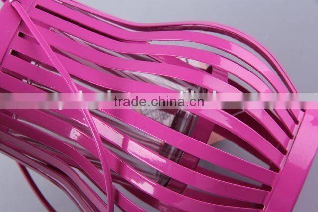 Home Decoration Candlestick/Portable Pear-shaped Painted Iron+Glass Candle Holder