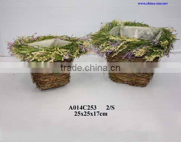 rattan flower planter basket