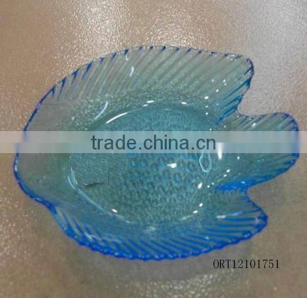 leaf shape hot melt glass plate