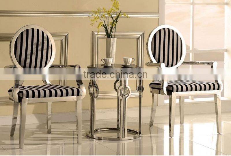 FS818 Modern contemporary neoclassic silver metal leisure chair bar pub salon club barbershop hotel room chair