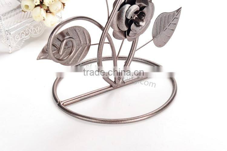 Rose metal jewelry display neck stands 2 layers jewelry stand