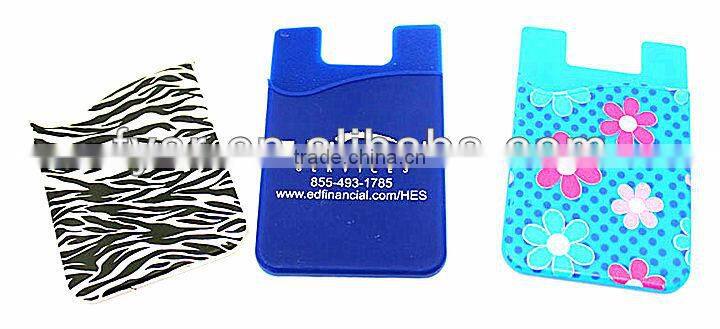 Custom made color Self-adhesive silicone mobile phone smart wallet