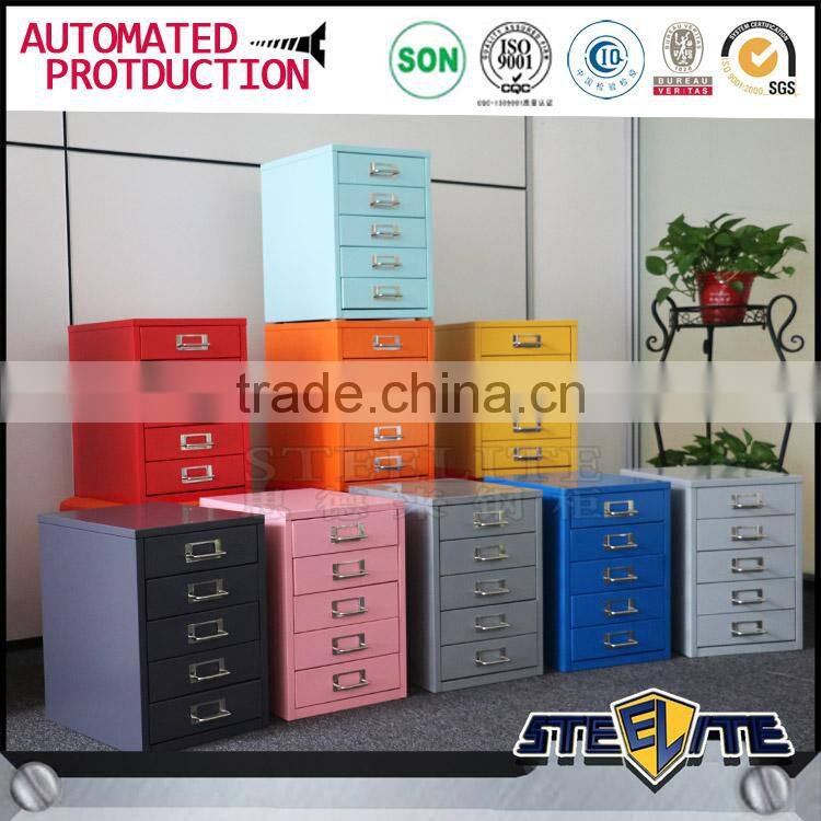Colorful metal storage cabinet desktop metal 5 drawers file cabinet
