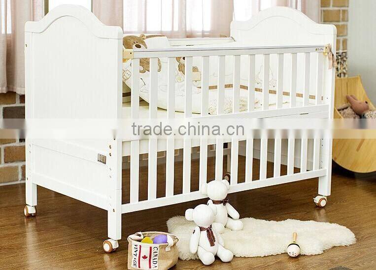 Antique Pure White Solid Wood Teenage Bed, Solid Wood Convertible Kids Bed with Toddlers BF11-08053a