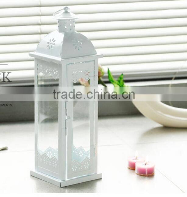 New 2017 White Vintage Style moroccan Lantern Candle Holders
