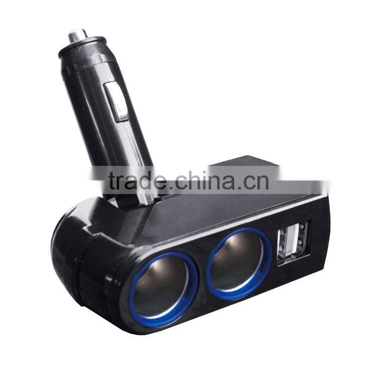Electronic cigarette car Charger 2 sockets with 2 USB port for car use USB charger