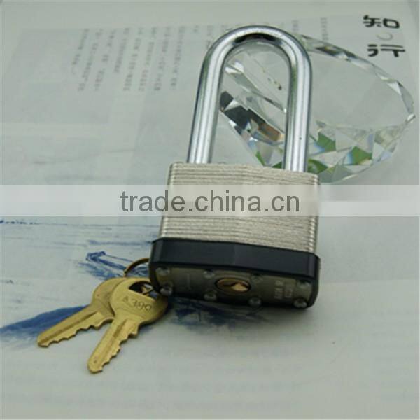 Pin tumbler laminated aluminum padlock with rubber cover against wate