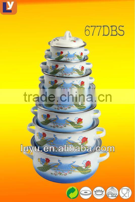 7pcs DBS with shadow enamel casserole