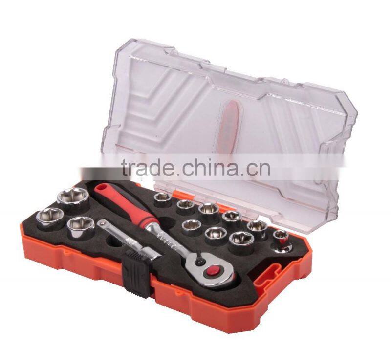 2016 new mini design 15pcs tool set plastic case SS15033EW-1