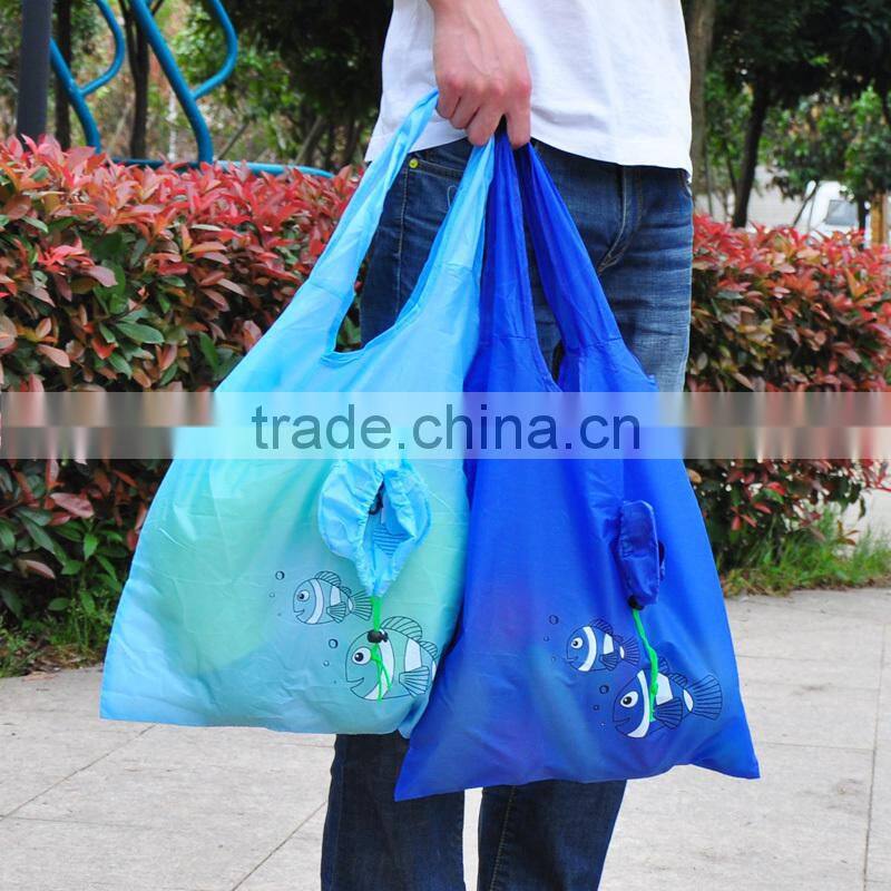 Customized Printing High Quality Nylon 190T Cartoon Folding Shopping Bag