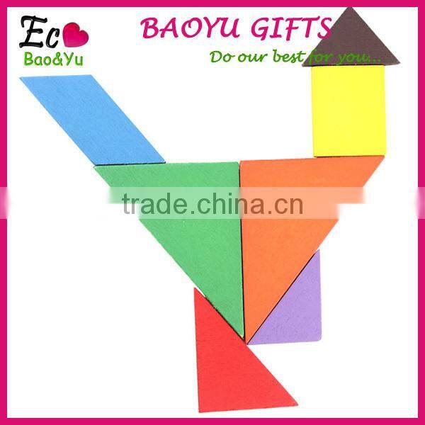 Children's wooden environmental 3d puzzle toys ,Colorful jigsaw puzzle building blocks fancy toy