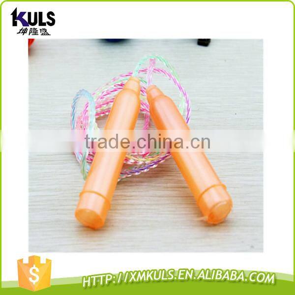 Children skip rope transparent colored plastic rope skipping